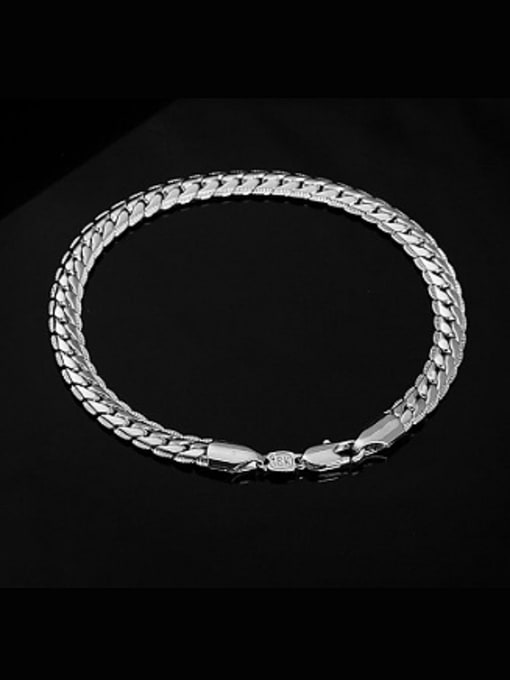 white 18K Gold Plated Fashion Flat Bracelet