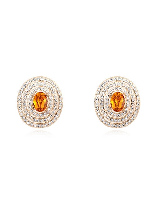 QIANZI Fashion Shiny austrian Crystals-covered Alloy Stud Earrings 0