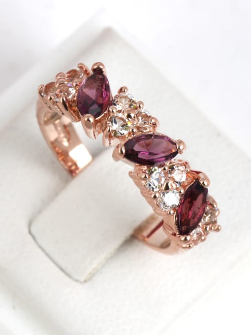 ZK Noble Zircons Fashion Western Style Copper Ring 1
