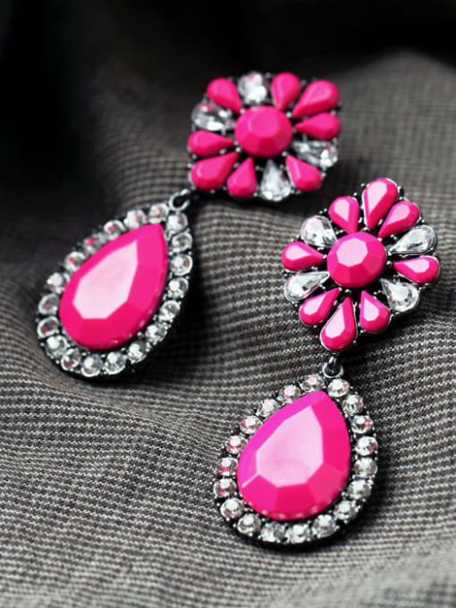 KM Artificial Stones Alloy Drop Chandelier earring 2