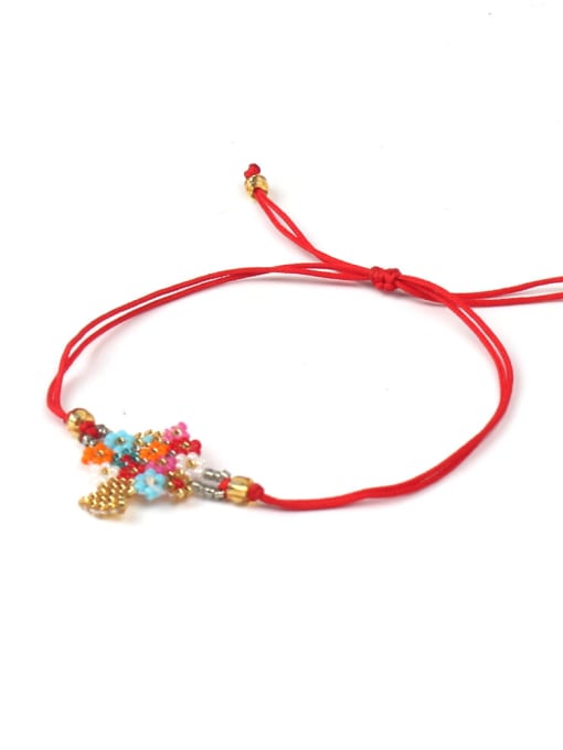 handmade Colorful Flower Accessories Woven Rope Bracelet 2