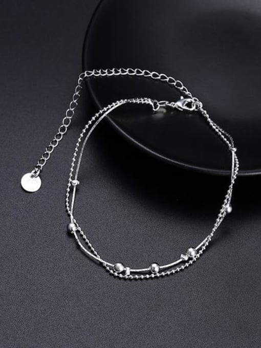 OUXI Simple Little Beads Two-layer Anklet 1