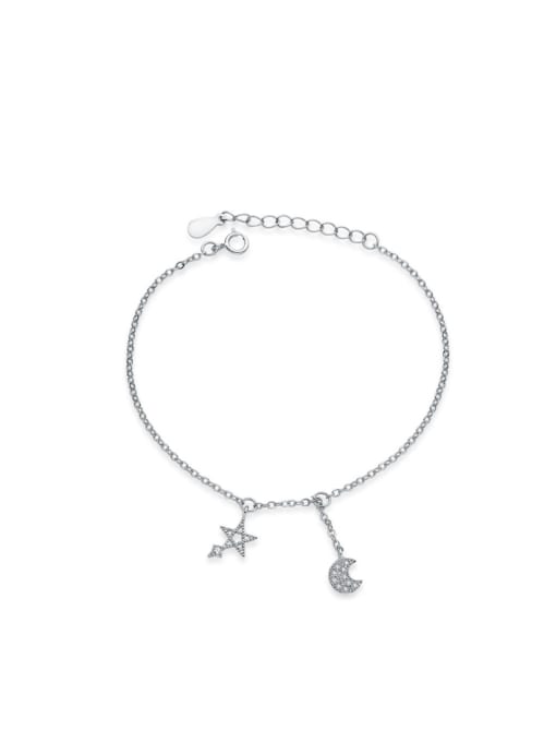 kwan Star Moon Delicate Accessories Silver Bracelet 0