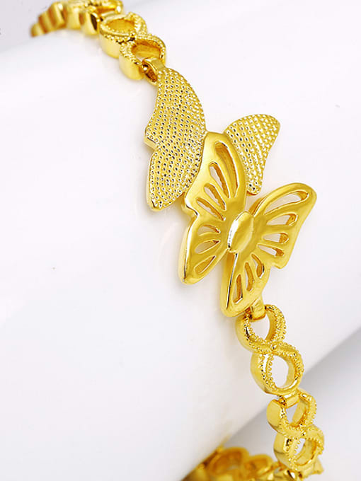 XP Copper Alloy 24K Gold Plated Vintage Butterfly Women Bracelet 1