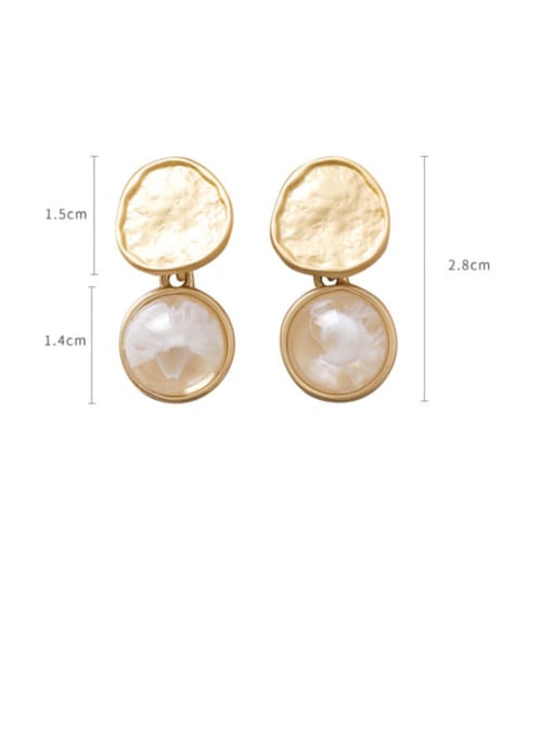 Girlhood Alloy With Gold Plated Simplistic Round Drop Earrings 4