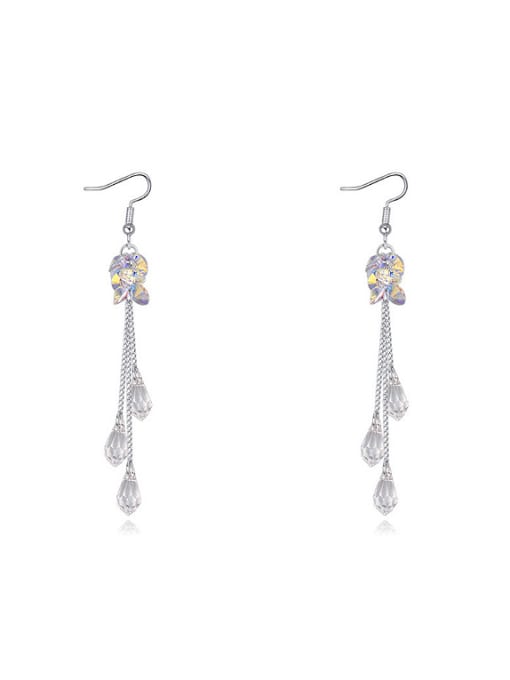 white Fashion Water Drop austrian Crystals Alloy Platinum Plated Earrings