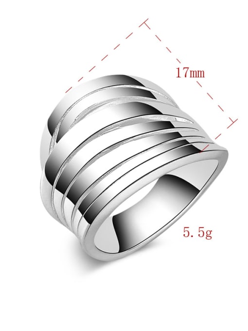 Ya Heng Smooth Exaggerate Western Style Copper Ring 1