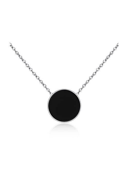titanium Simple Black Round Titanium Necklace