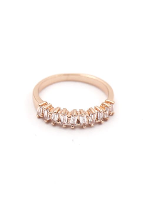 Rose Gold Fashion Zircon Copper Ring