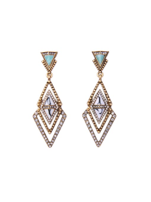 KM Geometric Evening Alloy Drop Chandelier earring 0