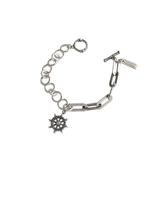 DAKA 925 Sterling Silver With Antique Silver Plated  Chain Bracelets