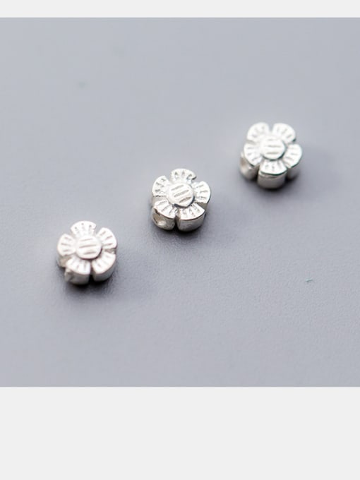 FAN 925 Sterling Silver With Silver Plated Classic Flower Charms 3