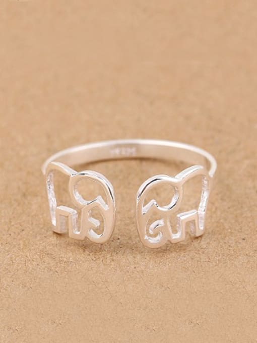 Peng Yuan Hollow Little Elephants Opening Midi Ring