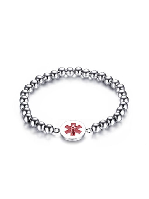CONG Creative Medical Logo Shaped Stainless Steel Bracelet