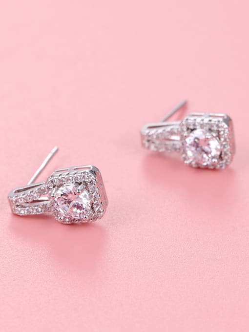 Mo Hai Copper With Platinum Plated Simplistic Geometric Stud Earrings