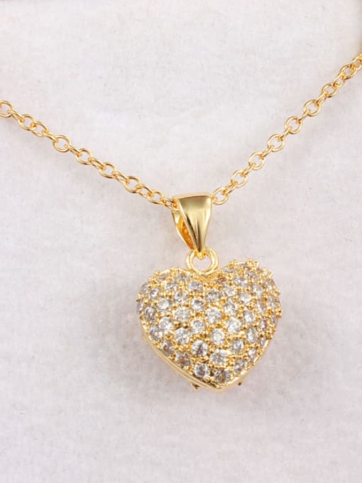 SANTIAGO Noble 18K Gold Plated Heart Shaped Zircon Necklace 2