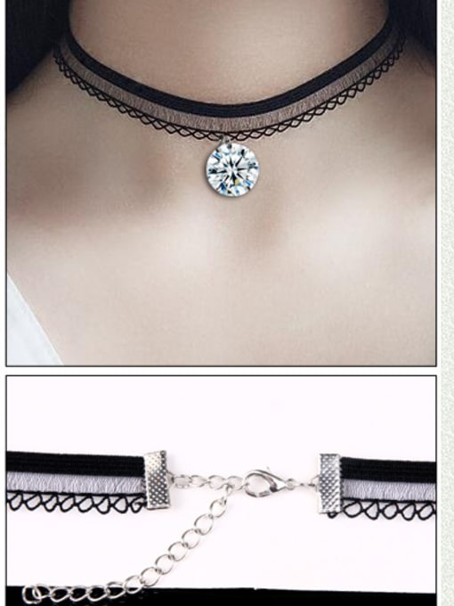 BSL Stainless Steel With Fashion Animal/flower/ball Lace choker Necklaces 2