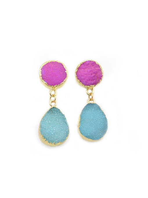 Blue Fashion Water Drop shaped Natural Crystal Earrings