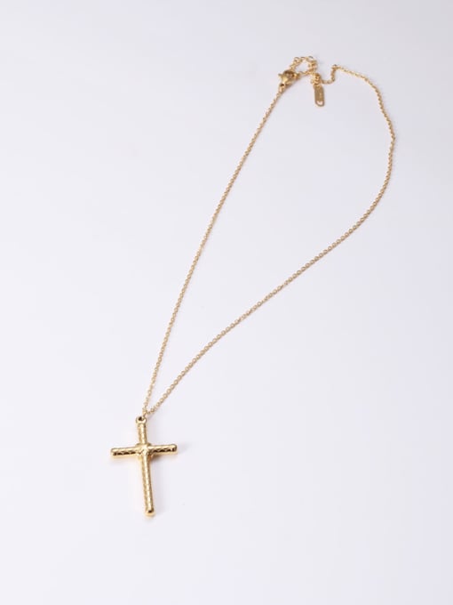 GROSE Alloy With Gold Plated Simplistic Cross Necklaces 3