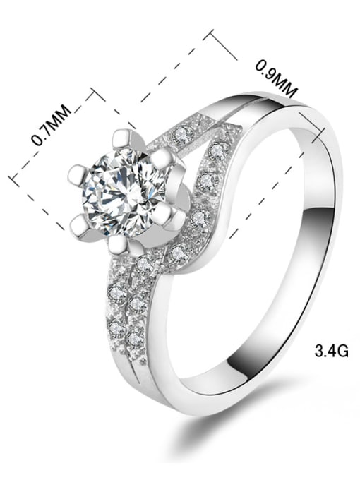 Ya Heng Elegant Fashion Personality Zircons Silver Plated Women Ring 2