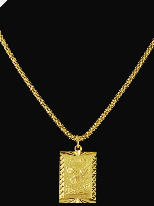Yi Heng Da Women Delicate Square Shaped 24K Gold Plated Necklace 1