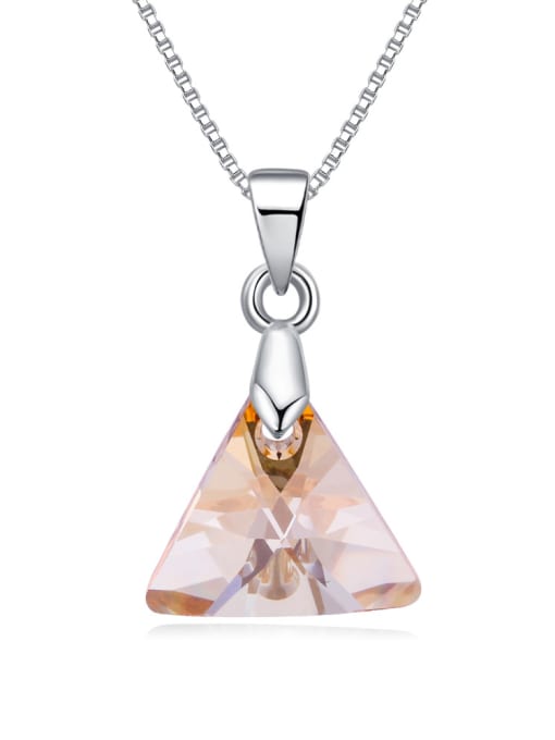 QIANZI Triangle austrian Crystal Pendant Alloy Necklace 1