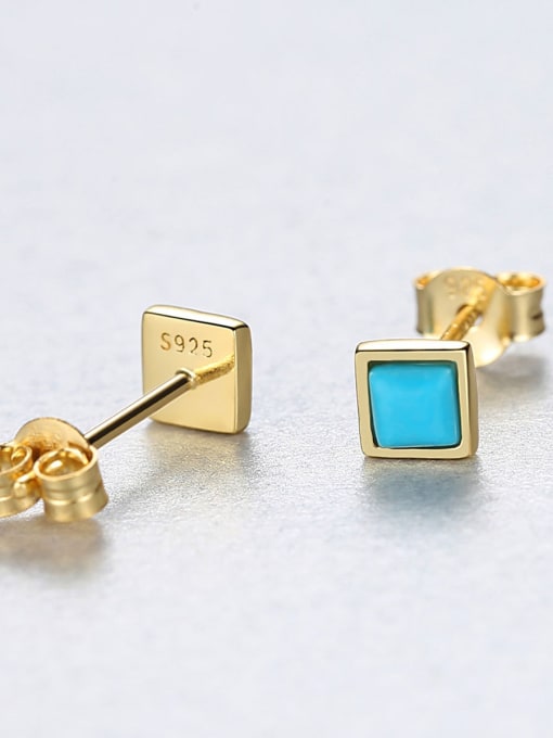 CCUI 925 Sterling Silver With Simplistic Square Stud Earrings 2