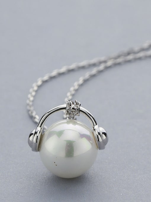 One Silver S925 Silver Pearl Necklace 2