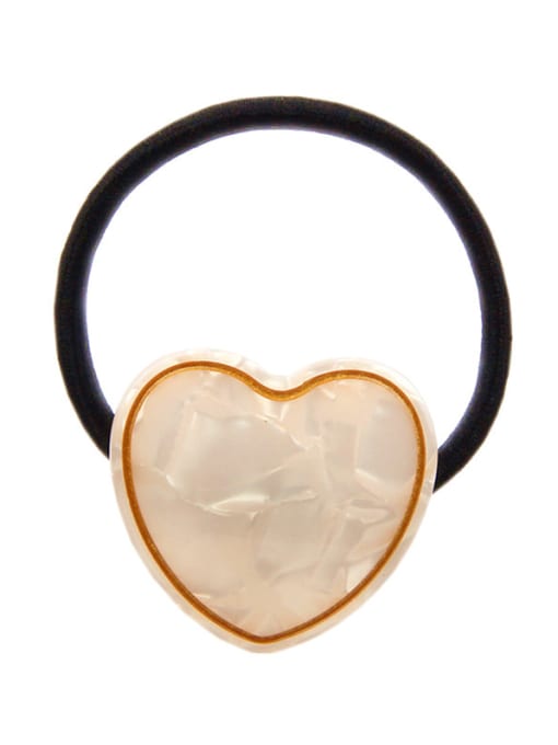 White marble Rubber Band With Cellulose Acetate  Cute Heart ShapedHair Ropes