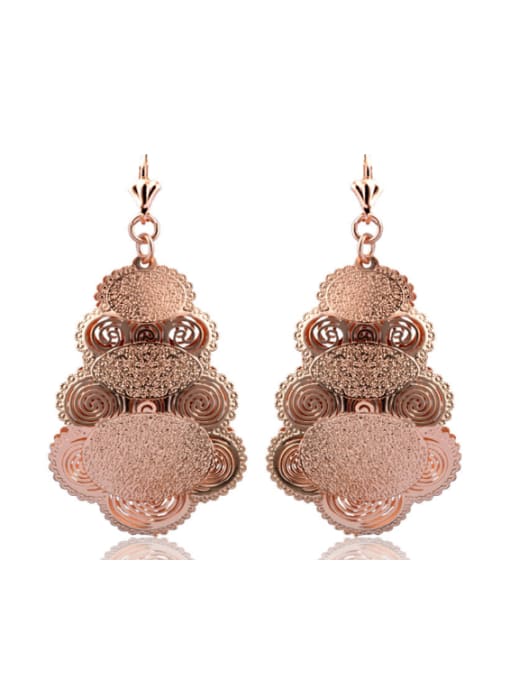 Ya Heng Rose Gold Plated Flower-shaped Drop Earrings 0