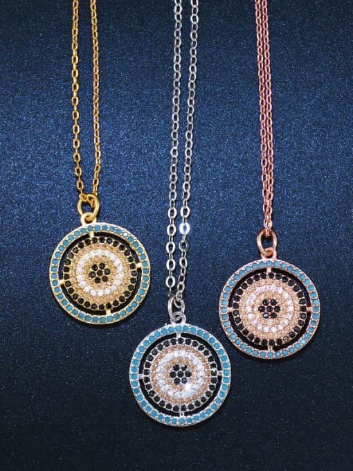 CC Copper With Cubic Zirconia Trendy Round Necklaces 0
