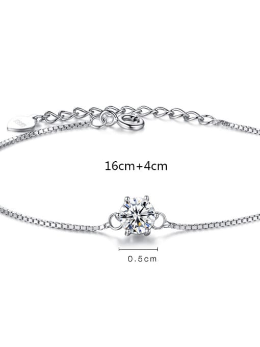 16Cm+4Cm Sterling silver single AAA zircon bracelet