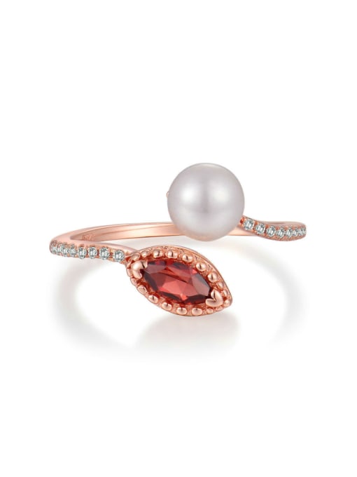 ZK Marquise Natural Freshwater Pearl Opening Ring 0