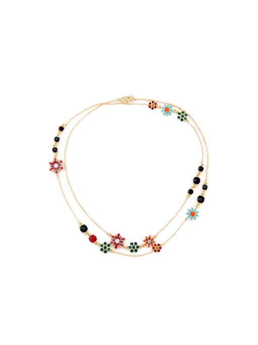 KM Colorful Simple Long Alloy Necklace