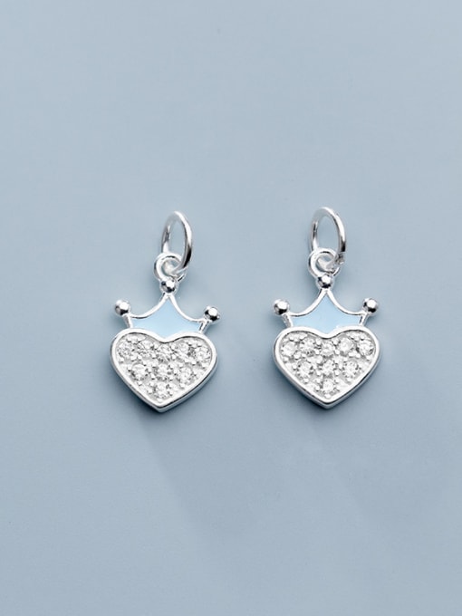 FAN 925 Sterling Silver With Cubic Zirconia  Simplistic Heart Charms 3