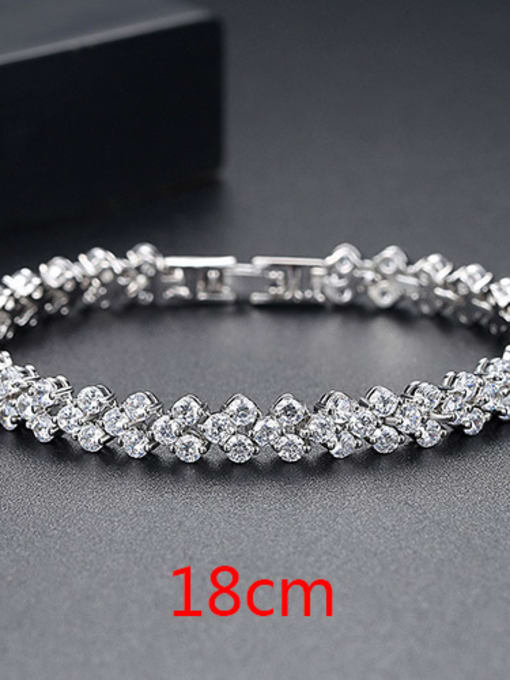 Plitinum 18Cm A Fashionable copper inlaid AAA zircon Rome Bracelet