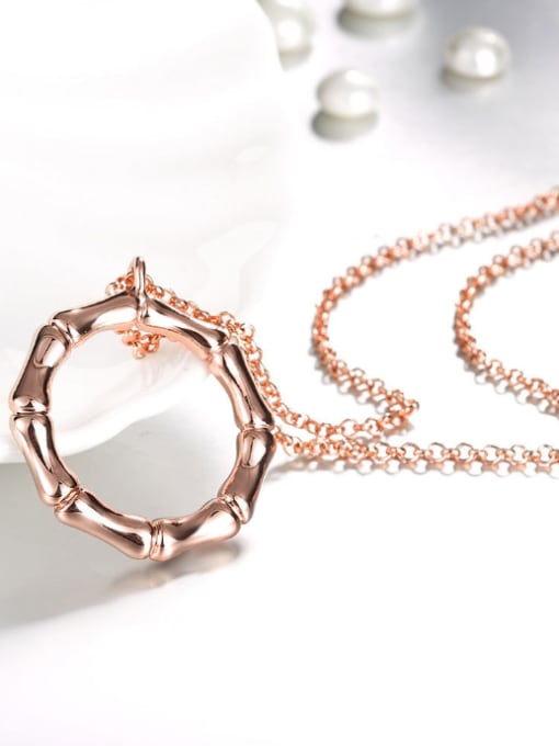 OUXI Rose Gold Simply Style Necklace 1