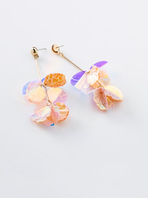 B Orange Alloy With Rose Gold Plated Bohemia Round Drop Earrings