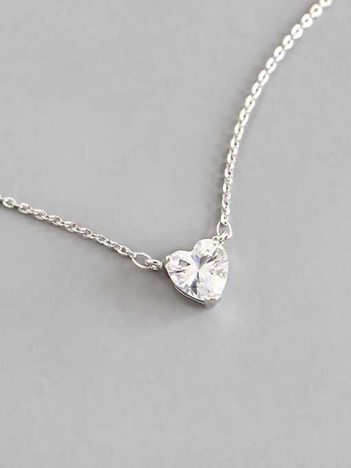 DAKA Sterling silver simple love zircon necklace 0