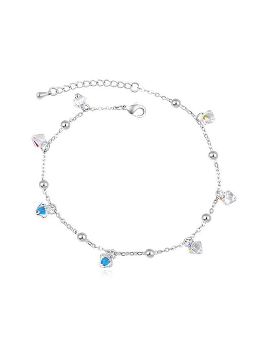 QIANZI Simple Little austrian Crystals Tiny Beads Alloy Bracelet
