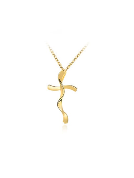 Ronaldo Personality Gold Plated Cross Shaped Necklace 0