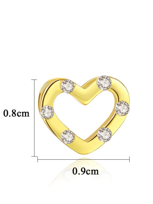 CCUI 925 Sterling Silver With Heart-shaped Stud Earrings 3
