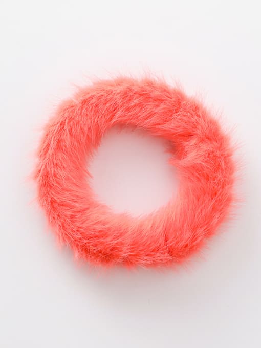 B red Simple personality colored plush hair ring