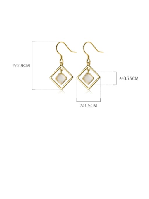 Rosh 925 Sterling Silver With Gold Plated Simplistic Geometric Hook Earrings 4