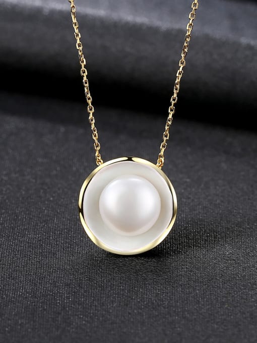 CCUI New Pure Silver Natural Freshwater Pearl Pendant Necklace 2