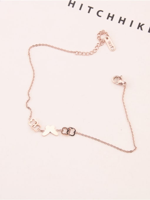 GROSE Fashion Butterfly Rose Gold Plated Anklet 1