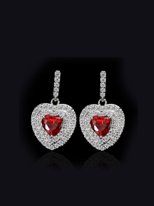 L.WIN Zircon Heart-shape Drop Cluster earring 0