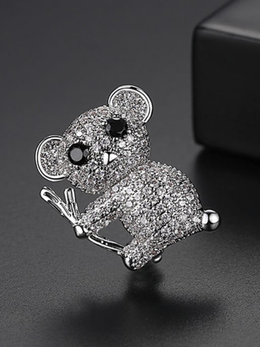 Platinum-t15e19 Copper With Gold Plated Cute Bear Brooches