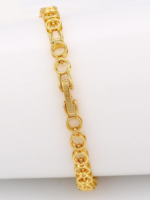 XP Copper Alloy 23K Gold Plated Simple Hollow Zircon Women Bracelet 2