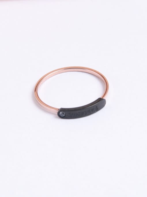 GROSE Black Resin Rose Gold Plated Ring 0